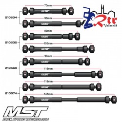 Eje de transmisión MST acero 99-119mm CFX-W MST210569