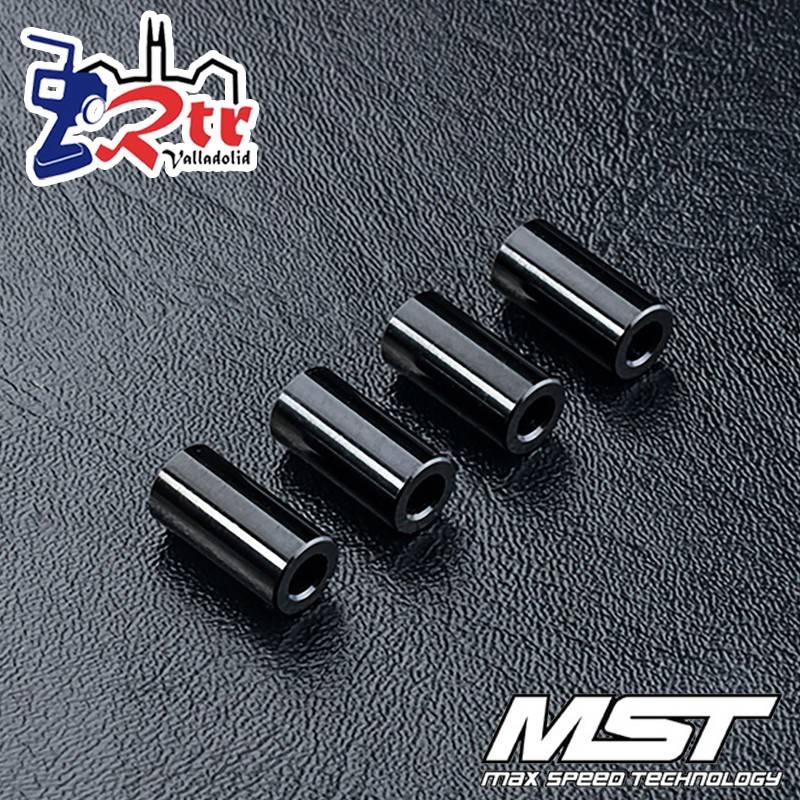 Espaciador de aluminio negro 3x6x12mm CFX-W (4 piezas) MST820124BK