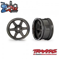 Ruedas, 1,9" de seis radios gris grafito con borde cromado Traseras Traxxas TRA10572