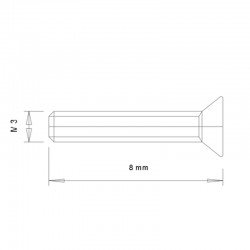 Tornillos Cabeza Plana 3*8mm (Hexagonales) TRA3931