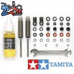 Amortiguador de presión de aceite de aluminio Tamiya negro 2 Unidades Tamiya 54515