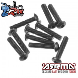 Tornillo de cabeza de botón de 3 x 15 mm 10 unidades Arrma AR721315