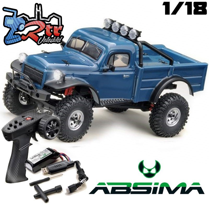 Absima Power Wagon V2 Crawler 2 marchas 1/18 4x4 Luces dos velcidades RTR Azul