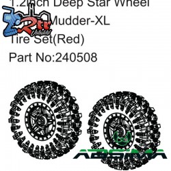 1.2inch Deep Star Wheel 68mm Mudder-XL Tire Set ( Red )