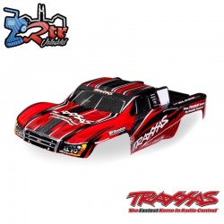 Carrocería TRAXXAS Slash 1/16 rojo pintada, calcomanías aplicadas TRA7027-RED