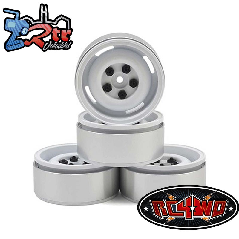 Llantas Rc4wd 1.9 acero estampado Landies blancas 4 Unidades Z-W0075