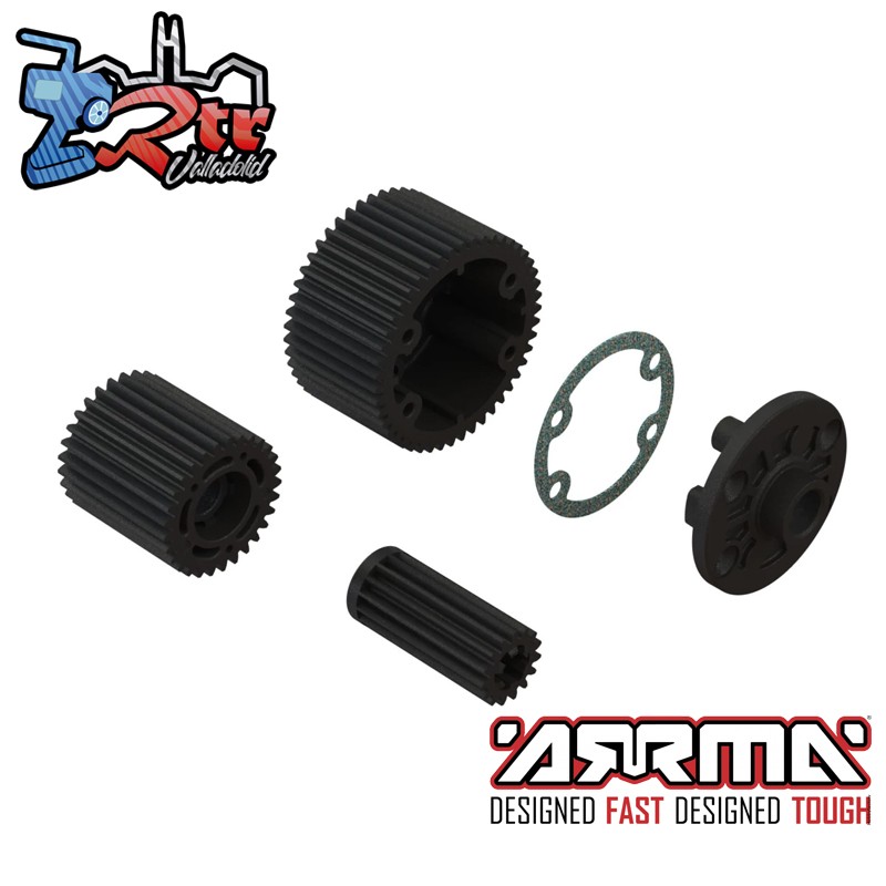 Conjunto de caja diferencial y engranaje tensor (47/29T, 0,8 M) Arrma ARA311095