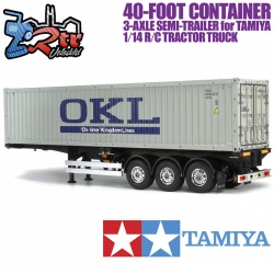Semiremolque contenedor de 40Pies y 3 Ejespara camion Tamiya 1/14