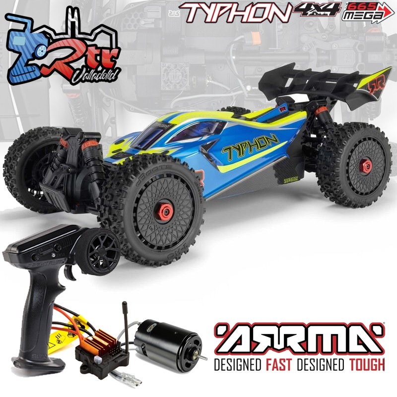 ARRMA Typhon 1/10 Mega 665 4Wd RTR Escobillas Buggy Azul