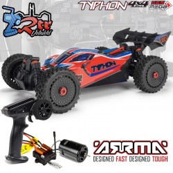 ARRMA Typhon 1/10 Mega 665 4Wd RTR Escobillas Buggy Rojo