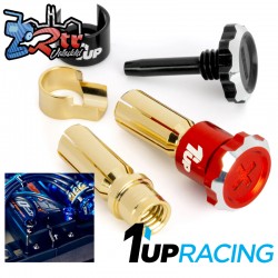 Conectores de bala 5mm ajustables 1Up Racing Rojo