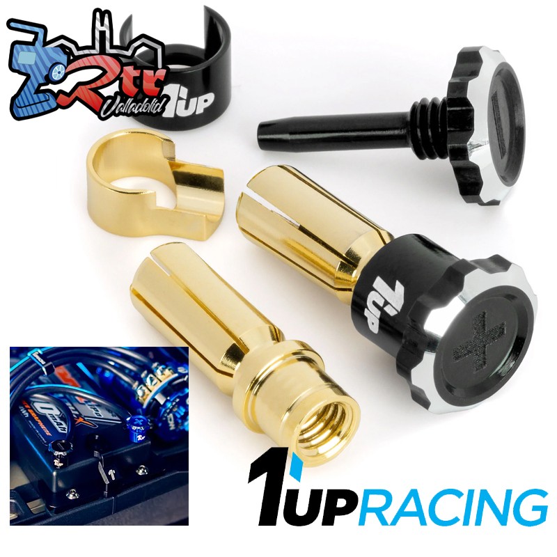 Conectores de bala 5mm ajustables 1Up Racing Negro