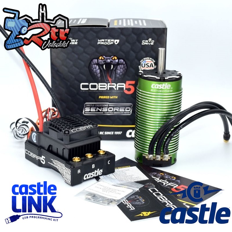 Castle COBRA 5 Sensored ESC 3-8S 33.6V 20A Bec con motor 2028-1100KV Sensored