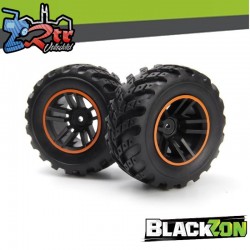 Spryte Wheels-Tires Assembled (Black-Orange)