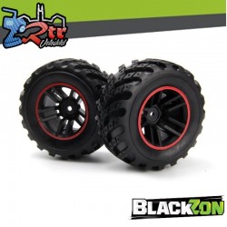 Spryte Wheels-Tires Assembled (Black-Red)