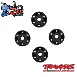 Arandelas de rueda, aluminio mecanizado, Negro 4 Unidades Traxxas TRA10257-BLK