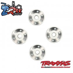 Arandelas de rueda, aluminio mecanizado, Plata 4 Unidades Traxxas TRA10257-SLVR
