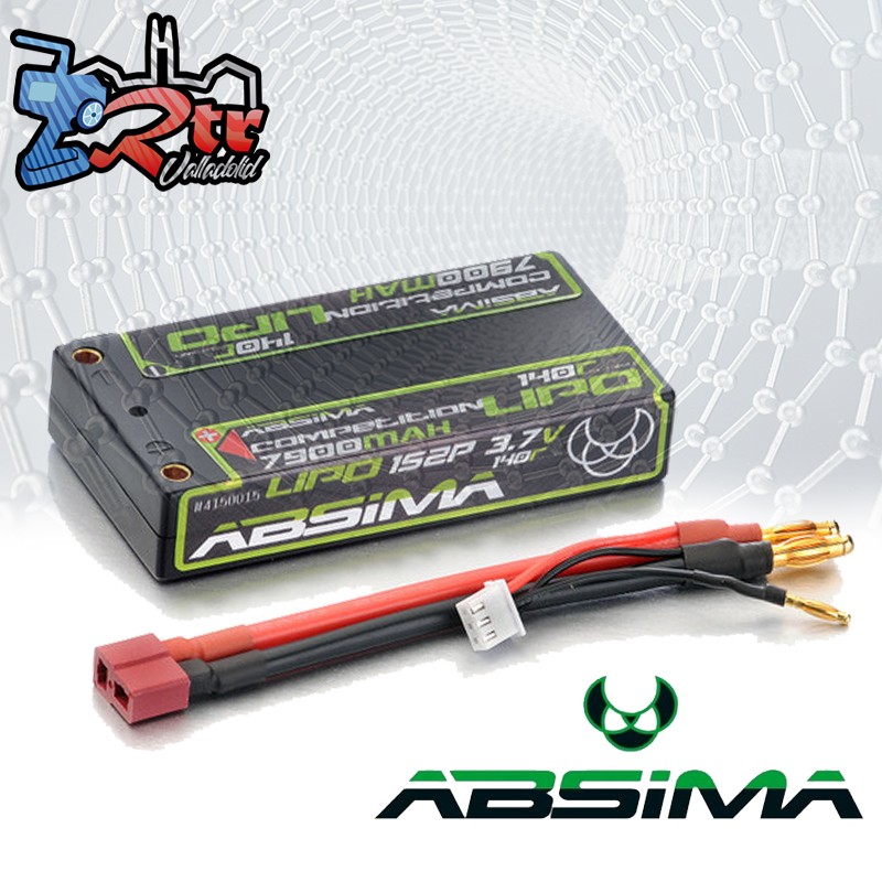 Batería Absima Lipo 7900 Mah Competition 140C 1S2P HC 4mm Shorty