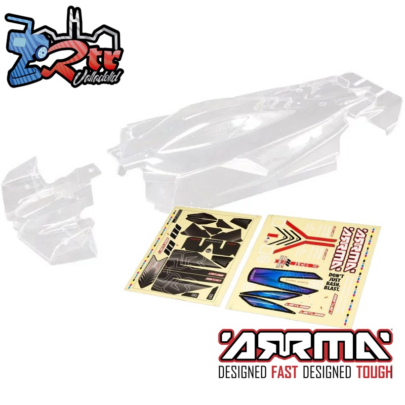 Carrocería transparente a escala 1/7 con calcomanías: LIMITLESS 6S BLX Arrma ARA410003