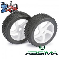 Wheel Set Buggy "5 Spoke / Dirt" white 1:8