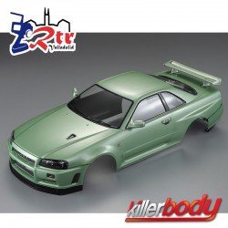 Carrocería KILLERBODY Nissan Skyline R34 1/10 Pintada 195mm Verde
