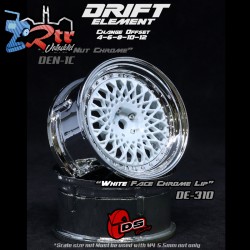 Llanta DS Racing Drift Labio cromado de cara blanca...