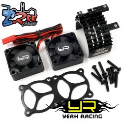 Fan para motor 540 550 de aluminio con doble ventilador de alta velocidad negro