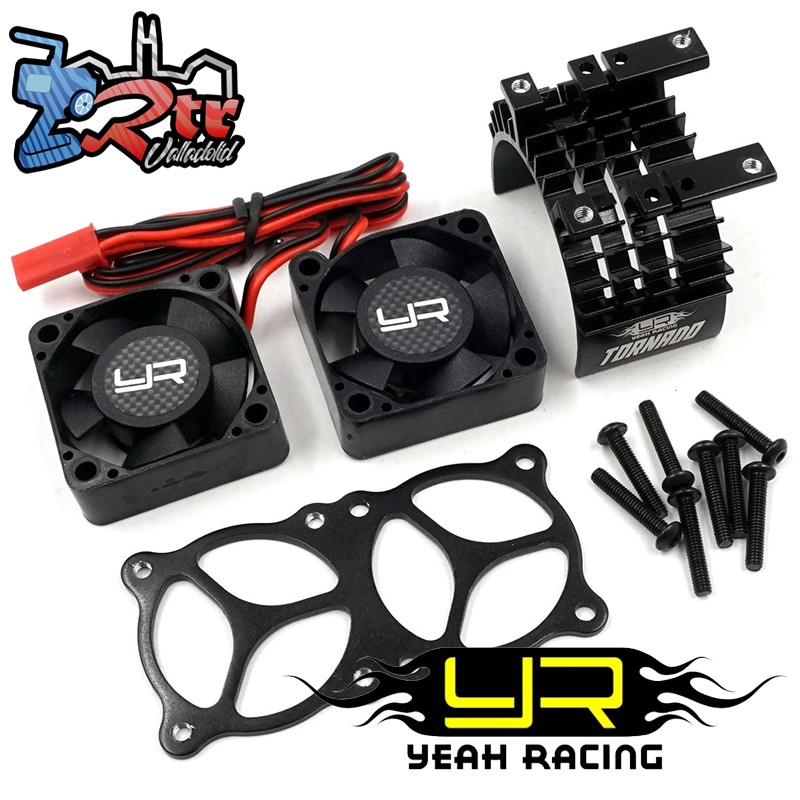 Fan para motor 540 550 de aluminio con doble ventilador de alta velocidad negro