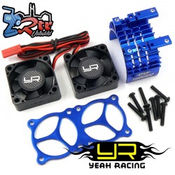 Fan para motor 540 550 de aluminio con doble ventilador de alta velocidad azul