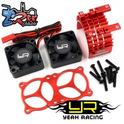 Fan para motor 540 550 de aluminio con doble ventilador de alta velocidad Rojo