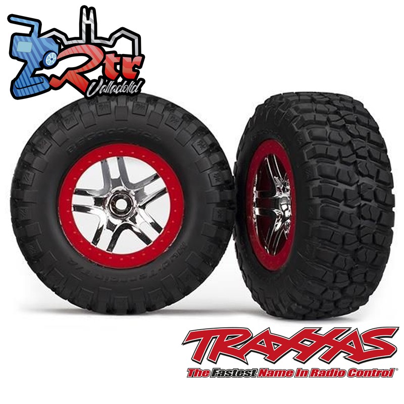 Neumáticos y ruedas ensamblados pegados 12mm SCT delanteras modelos 2Wd TRA5877A