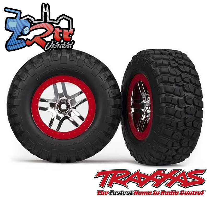 Neumáticos y ruedas ensamblados pegados 12mm SCT delanteras modelos 2Wd TRA5877R