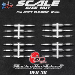 Tuercas de bala DS Racing para rueda Drift Element plata DS/DEN-3S