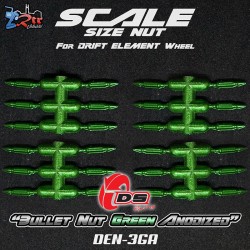 Tuercas de bala DS Racing para rueda Drift Element Verde DS/DEN-3GA