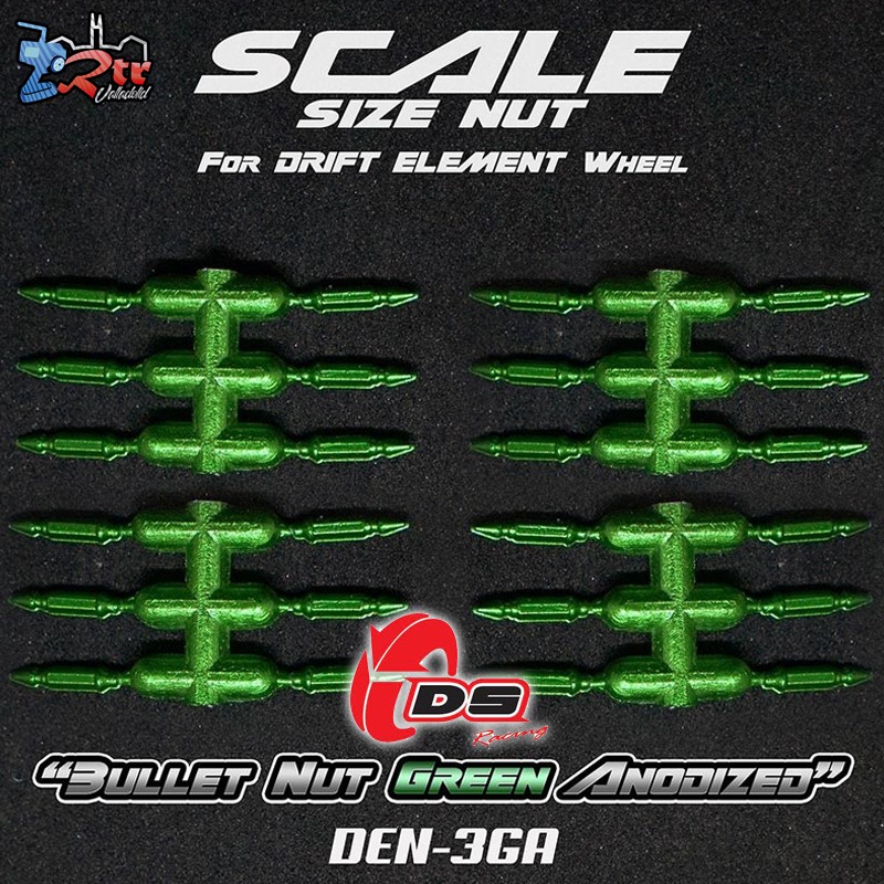 Tuercas de bala DS Racing para rueda Drift Element Verde DS/DEN-3GA
