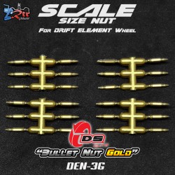 Tuercas de bala DS Racing para rueda Drift Element Oro cromado DS/DEN-3GC