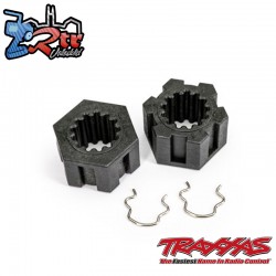 Cubos de rueda hexagonales delanteros con clips Traxxas TRA10954