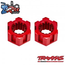 Cubos de rueda hexagonales delanteros aluminio Rojo Traxxas TRA10954-RED