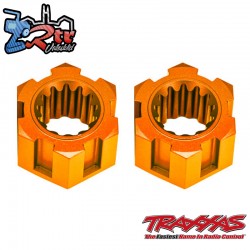 Cubos de rueda hexagonales delanteros aluminio Naranja Traxxas TRA10954-ORNG
