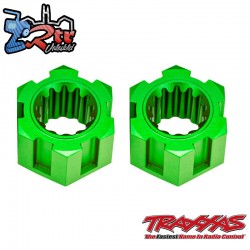 Cubos de rueda hexagonales delanteros aluminio Verde Traxxas TRA10954-GRN