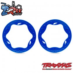 Anillos de ruedas de talón delanteros azules Traxxas TRA10976