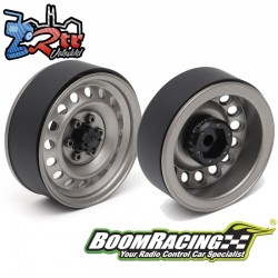 Llantas BoomRacing 1.9´´ Steelie Traseras 16 agujeros y 6 espárragos 2 Unidades Metal oscuro 21mm XT504-6LUG