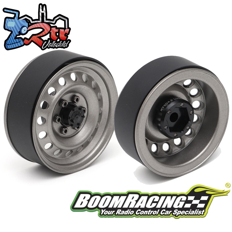 Llantas BoomRacing 1.9´´ Steelie Traseras 16 agujeros y 6 espárragos 2 Unidades Metal oscuro 21mm XT504-6LUG