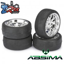 "Wheel Set Onroad LP ""Comb / Slick"" chrome 1:10 (4 pcs)"