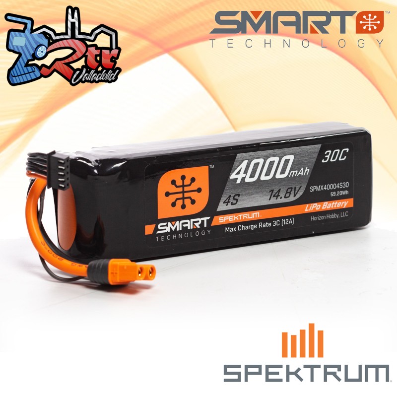 Batería Spektrum Smart LiPo 4000mAh 14.8V 4S 30C IC3