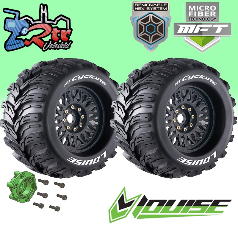 Ruedas Louise Monster MT-CYCLONE 1/8 17mm  0" & 1/2" Outset Pegadas Rellenas LR-T3220B