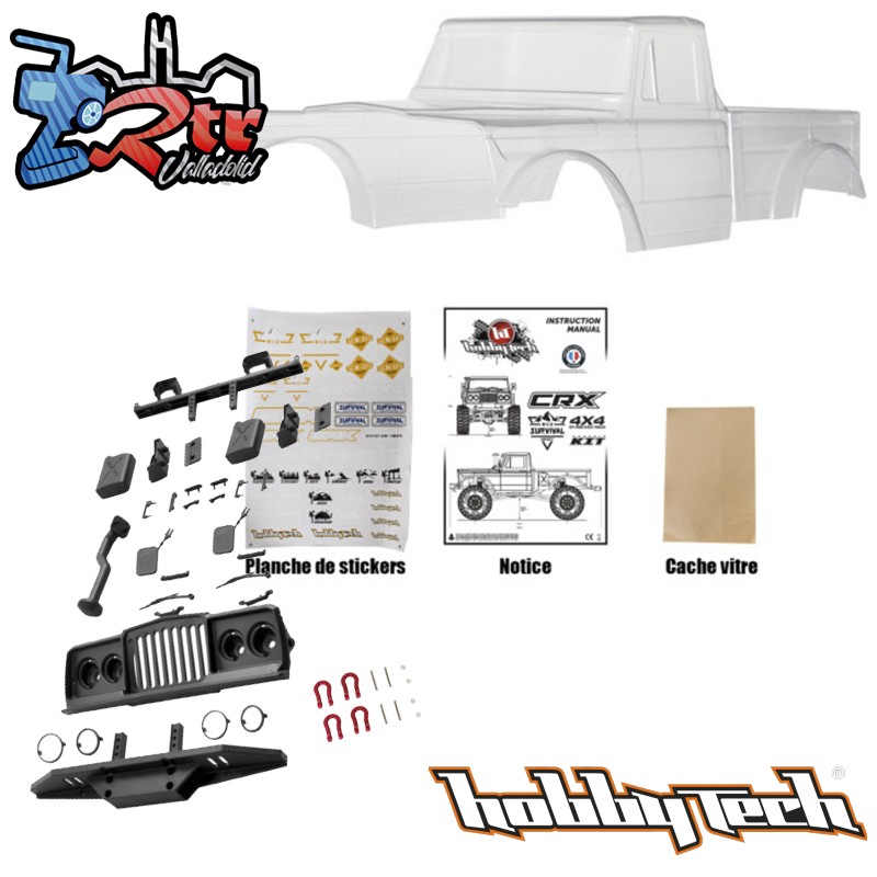 Carrocería HOBBYTECH Survival transparente Crawler 313 mm completa con accesorios HT-SUHT-SU1803020
