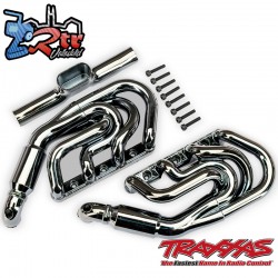 Colectores de escape cromo negro para coche de arena Funco San Car Traxxas TRA10982-BLK