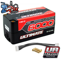 Bateria Lipo 4s 15.2V 6000mAh 130C Ultimate Racing HC Conector 5mm