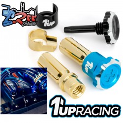 Conectores de bala 5mm ajustables 1Up Racing Azul brillante